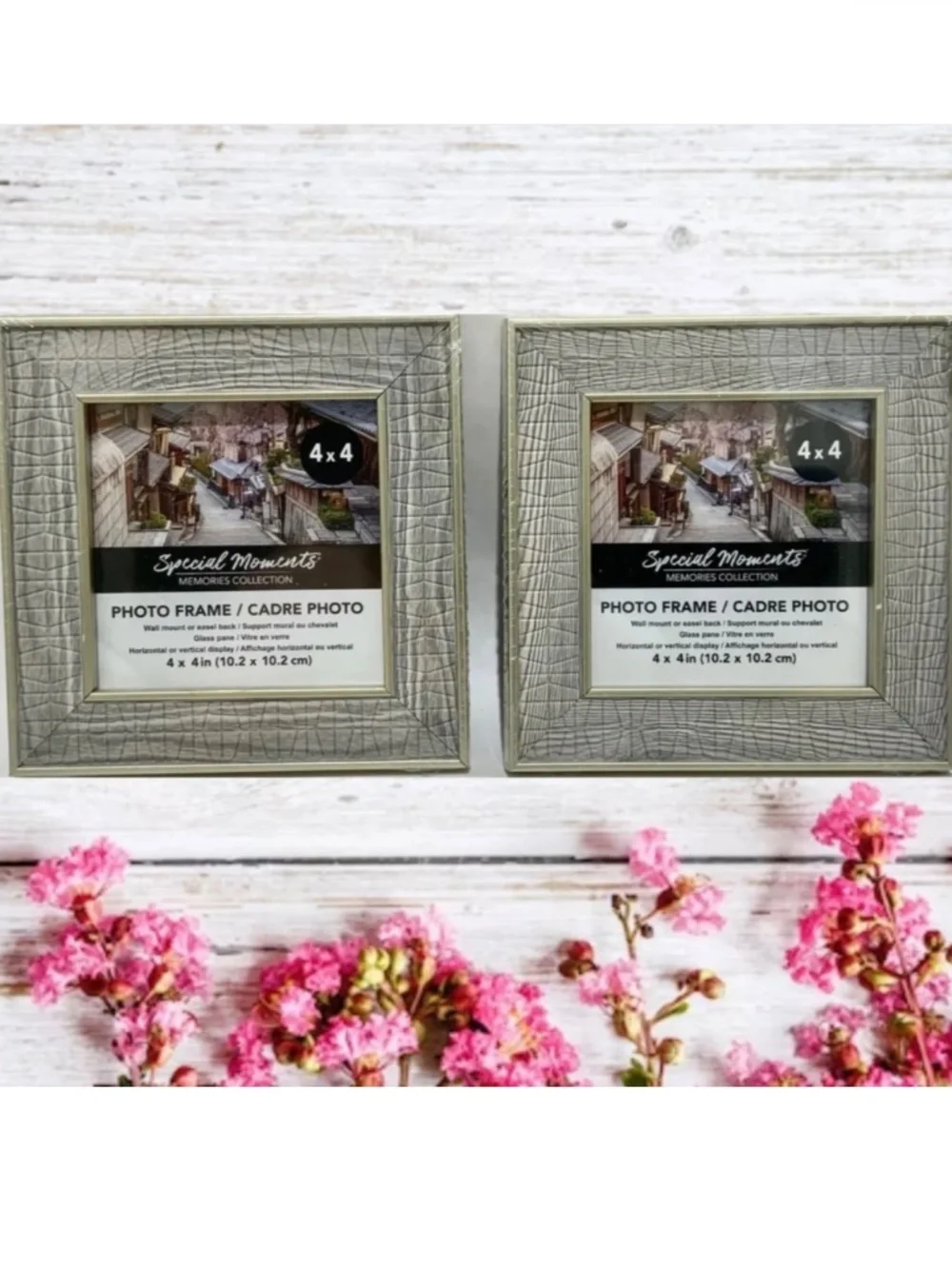 Set of 2 Picture Frames Silver Gray Photo Frame Poster Frame Gift Home Decor 4x4